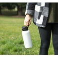 thumbnail image 3 of MIRA 32 oz Stainless Steel Water Bottle | Vacuum Insulated Metal Thermos Flask Keeps Cold for 24 Hours, Hot for 12 Hours | BPA-Free One Touch Spout Lid Cap | White, 3 of 7