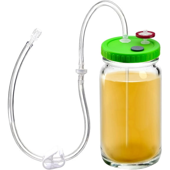 1 Pcs Wide Mouth Liquid Culture Lids with Extraction Tubing, Liquid Media Extractor Cap for Mushroom Liquid Culture