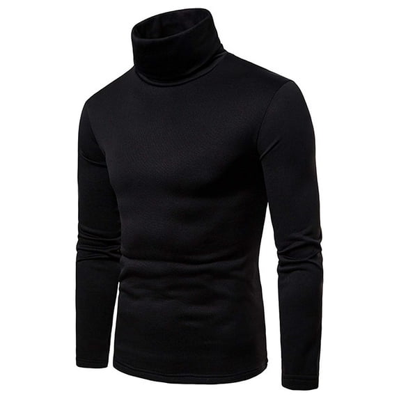 Arvbitana Men Winter Thermal Sweaters Pullover Shirt Top Turtleneck Slim Fit Stretch Solid Color Long Sleeve Basic Tops