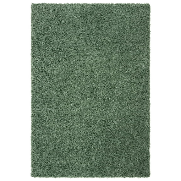 SAFAVIEH August Sophia Solid Plush Shag Area Rug, Green, 5'3" x 7'6"