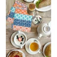thumbnail image 4 of Bohemian Geometric Stripe Orange Blue Turquoise Tea Towels Absorption Walf Checks Kitchen Cleaning Towel Cloth Napkins Dish Rags, 4 of 7