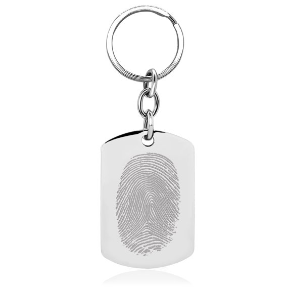 Photos Engraved - Custom Photo Engraved Oblong Key tag in Stainless Steel - Free reverse side engraving - W-MOB-KEY