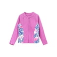 thumbnail image 3 of inlzdz Kids Girls Long Sleeve Zipper Swim Shirt UPF 50+ UV Sun Protection Rash Guard Beach Swimwear Pink 8, 3 of 5