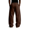 thumbnail image 5 of Dwellite Baggy Sweatpants Men Wide Leg Drawstring Oversized Casual Athletic Y2k Lounge Sweat Jogger Pants with Pockets Coffee 3XL, 5 of 6