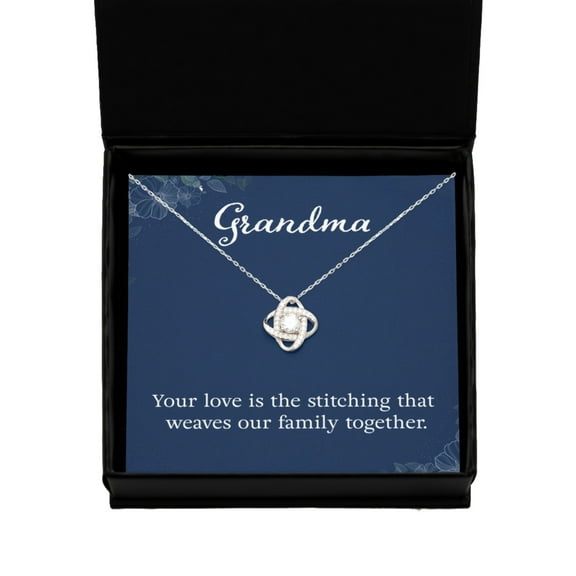 Grandmother Gift Necklace, Grandma Birthday Gift, Mothers Day Gift for Grandma, Love Knot Gift Necklace, From Grandson, Granddaughter