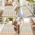 thumbnail image 4 of Hallway Runner Rug 2'x6', Colorful Polka Dot Kitchen Runner Rugs Non-Slip Carpet Mats, Cartoon Watercolor Geometric Beige Bedside Rugs Runners Washable Floor Carpet for Bathroom Laundry Room, 4 of 8