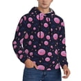 thumbnail image 2 of Wukai Pink Planets And Stars Print Men Hoodies Fleece Sweatshirts Long Sleeve Sweaters Pullover Fall Outfits Winter Clothes-X-Large, 2 of 7