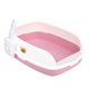 thumbnail image 1 of Contenedor de arena para gatos duradero con tapa abierta, hecho de PVC, de 8 cm de alto con marco extraíble Rosa, 1 of 9