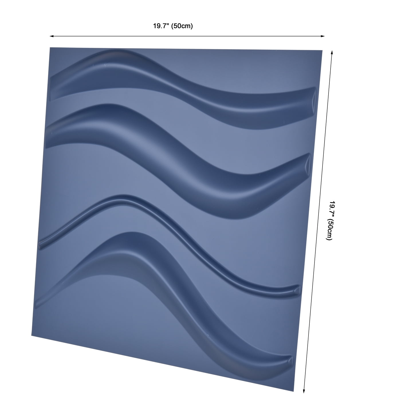 Art3d Blue Wave Design PVC 3D Wall Panels, 19.7" x 19.7", 12-Pack