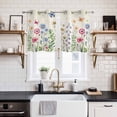 thumbnail image 2 of Spring Floral Kitchen Curtains Window Panels, Pink Blue Flowers Butterfly Farmhouse Insulated Window Treatment Curtain, Grommet Curtains for Bedroom/Living Room/Bathroom, 2 Piece 27.5"Wx39"L, 2 of 8