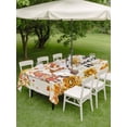 thumbnail image 3 of Outdoor Tablecloth with Umbrella Hole and Zipper, Orange Fall Rectangle Table Cloth 60x102 Inch Waterproof Tablecloth, Thanksgiving Gnomes Maple Leaf Sunflower Rustic Picnic Table Cover for Patio, 3 of 7