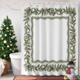 thumbnail image 3 of Small Stall Shower Curtain 36x78 Inch Narrow Half Size Christmas Bath Curtains Bathroom Decor, Xmas Green Pine Needles Rustic Berries Leaves Waterproof Fabric Shower Curtain Set with Hooks 36 Inch, 3 of 8
