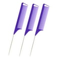 thumbnail image 1 of 3Pcs Steel tip tail comb,Barber Styling Combs for Women,Anti Static Heat Resistant Hairdressing Comb, 1 of 6