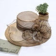 thumbnail image 2 of Women Girl Tea Party Fascinator Hat Church Funeral Cocktail British Organza Veil Dress Hat Cap, 2 of 6