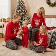 thumbnail image 3 of Family Matching Christmas Pajamas Set Deer Head  Plaid Print Holiday Pajamas Dad Mom, 3 of 9