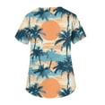 thumbnail image 3 of SAATLERI Womens Scrub Tops Plus Size Scrubs Stretchy Soft Nursing Shirts Cute Floral Printed Nursing Top with Pockets, 3 of 4