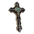 thumbnail image 3 of Rustic Turquoise Heart With Floral Scrollwork And Heart Spike Nails Wall Cross, 3 of 10