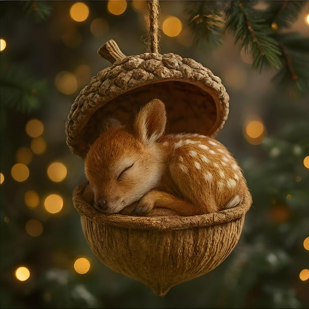 Adornos Navideños con Agujeros para Árbol, Colgantes Acrílicos Planos 2D, Decoración Navideña para Árbol, Coche y Coche.