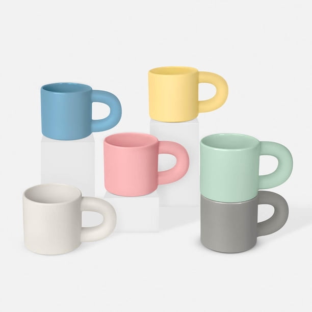 Paquete con 15 piezas de Taza de cerámica con acabado mate agua 13.8 x 8.2 x 8.7