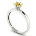 thumbnail image 2 of Solitaire Engagement Ring for Women - 0.5ct Simulated Yellow Diamond in 14K White Gold Promise Ring, 2 of 6