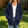 thumbnail image 4 of HAOTAGS Kids Hooded Sweatshirt (4-15) Long Sleeve Hoodie With Pocket Warm Zipper Jacket Navy Size 8, 4 of 9
