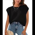 thumbnail image 3 of Top de Crochet con Cuello Redondo y Corta para Mujer, Color Negro, Talla S, 3 of 8