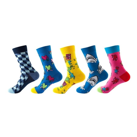 

Cptfadh 5 Pairs Women Socks Print Socks Gifts Cotton Long Funny Socks For Women Novelty Funky Cute Socks