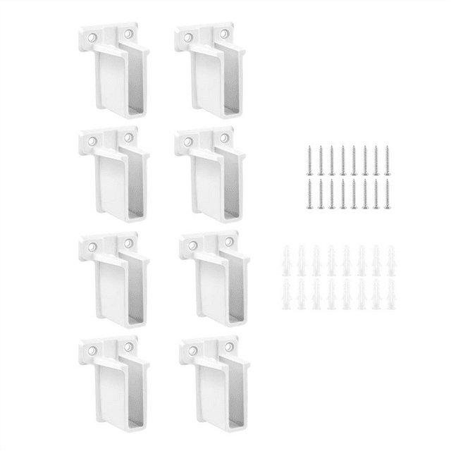 8Pcs Wire Shelf End Brackets,Plastic Closet Shelves Brackets Wall Mount Brackets Wire Shelf Corner Support Wall Bracket