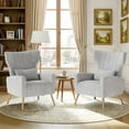 thumbnail image 3 of Daluvenix Velvet Accent Chair for Living Room, Modern Arm Chair with Pillow, Single Sofa Lounge Chair for Bedroom & Reading Room, Light Grey, 3 of 8