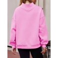 thumbnail image 5 of Womens Oversized Sweatshirts Highneck Pullover Long Sleeve Hoodies Tops Fall Fashion Outfits Clothes Pink M, 5 of 6
