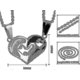 thumbnail image 2 of Juego de 2 collares de acero inoxidable para pareja, para él y para ella, collar con forma de corazón de amor, regalo --- Código de modelo 24528, 2 of 5