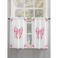 thumbnail image 5 of Valentine's Day Bathroom Window Curtain, Pink Bowknot Ribbon Modern Minimalist Art Light Filtering Coffee Kitchen Curtains, Bedroom Living Room Curtains 2 Panel 84"x54", 5 of 6