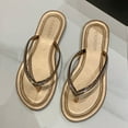 thumbnail image 4 of Anuirheih Clearance Slip on Sandals Women,Women's Flat Shoes Ladies Beach Sandals Summer Non-Slip Causal Slippers(Gold), 4 of 5