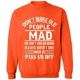 thumbnail image 2 of OXI Crewneck Sweatshirt - Don't Make Old People, Basic Casual Sweatshirts for Men's and Women Fleece Sweatshirt Long Sleeve - Orange Small, 2 of 2