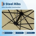 thumbnail image 7 of 10FT Solar LED Offset Cantilever Umbrella with Crank Lift & Tilt, 8-Rib Design, 99% UV Protection, Fade-Resistant Fabric for Patio, Pool, Backyard Use, 7 of 7