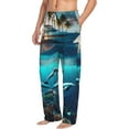 thumbnail image 6 of Salouo Hawaiian Ship Dolphin Print Pajama Pants for Men, Lounge Pants Elastic Waistband Casual Men's sleepwear Loungewear Sleep Pajama Pant -XX-Large, 6 of 7