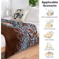 thumbnail image 3 of Primitive Cowboy Cowgirl Western Country Brown Turquoise Flannel Fleece Throw Blankets 50"X40" Fluffy Winter Fall Blanket Cozy Soft Fuzzy Plush Home Decor For Couch Bed Sofa Bedroom Living Room Travel, 3 of 6