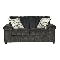 Roundhill Furniture Nason Wide Wale Corduroy Loveseat, Charcoal