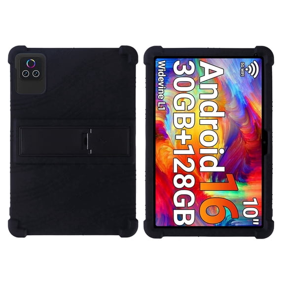 Case for Urao X109 10.1 Inch Tablet 2026 , Kids Friendly Soft Silicone Adjustable Stand Cover(Black)