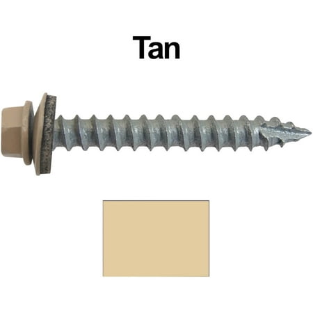 

Jake Sales Brand - #14 x 2 Metal Roof Screw ~250 - Hex Head - Type 17 Tip - EPDM Washer - TAN