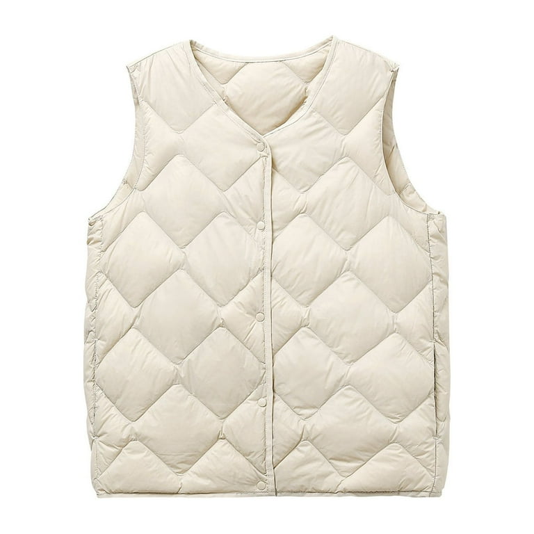 RYDCOT Quilted Vest Women Plus Size Casual Zipper Light