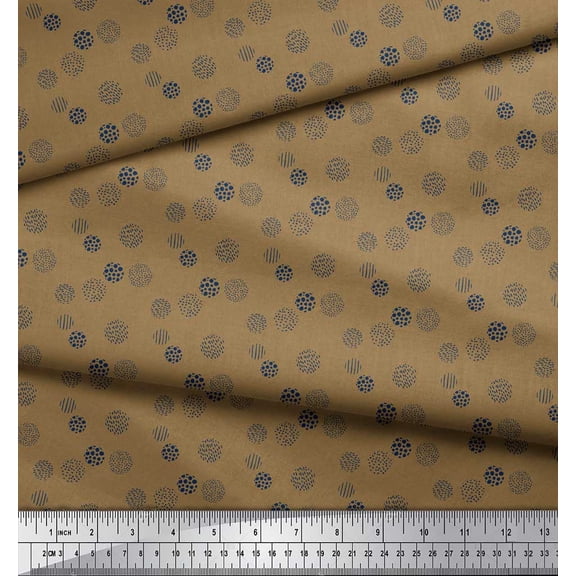 Soimoi Velvet Fabric Circles Brush Stroke Decor Fabric Printed Yard 58 Inch Wide