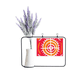 thumbnail image 1 of Rojo Blanco Mexico totems antigua civilización dibujo Tarjeta de jarrón de lavanda artificial, 1 of 3