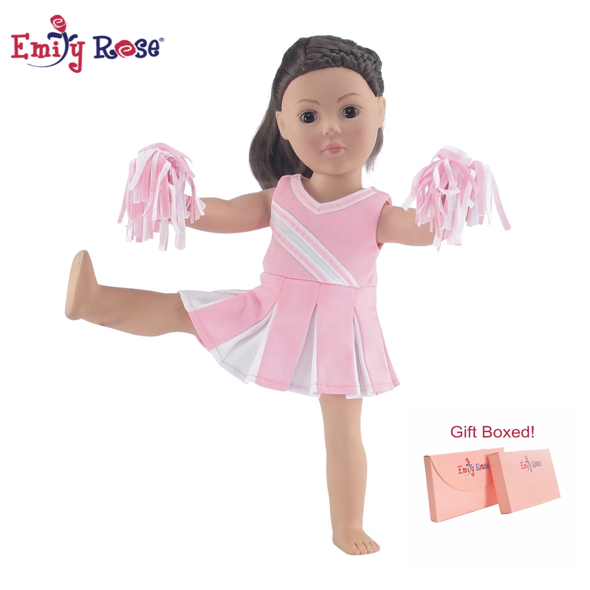 Doll Cheerleader Dress Outfit Set with Pom Poms Plus Megaphone Sophia's 18 Inch Doll Cheerleader Clothes by Sophias Fits American Girl Dolls