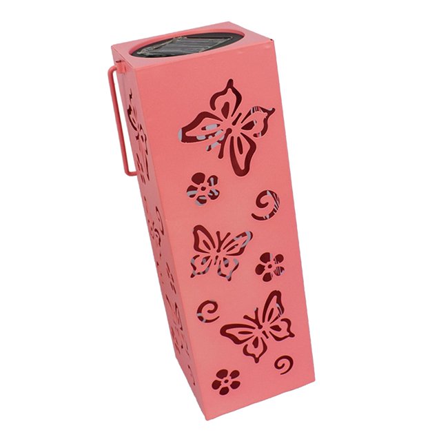 Linterna de jardín colgante Mariposa Ahuecada LED Lámpara Rosa Gloria Lámpara de noche colgante de calle