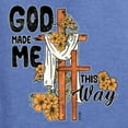 thumbnail image 6 of Wild Bobby God Made Me This Way Cross with Sunflowers Inspirational/Christian Men Tee, Vintage Heather Blue, 5X-Large, 6 of 6