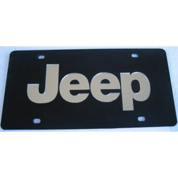 Plaque d'Immatriculation Jeep Noire Découpée au Laser