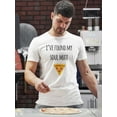 thumbnail image 2 of I've Found My Soulmate Pizza Graphic Men White T-Shirt, Male Medium, 2 of 4
