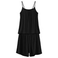 thumbnail image 4 of gbyLJF Womens Pajama Set Summer Sleeveless Sleepwear 2 Piece Shorts Nightwear Set Cofortable Pajama Set for Women, 4 of 6