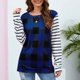 thumbnail image 1 of Puntoco Mujer Moda Casual Manga Larga Cómodo Lattice Stripe Sudadera tops Blusa Puntoco Puntoco-3775, 1 of 5